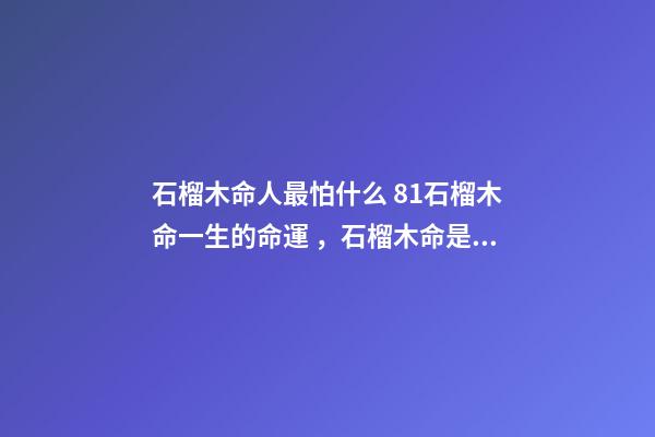 石榴木命人最怕什么 81石榴木命一生的命運，石榴木命是什么意思，石榴木命詳解-第1張-觀點-玄機派